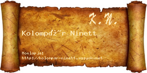 Kolompár Ninett névjegykártya